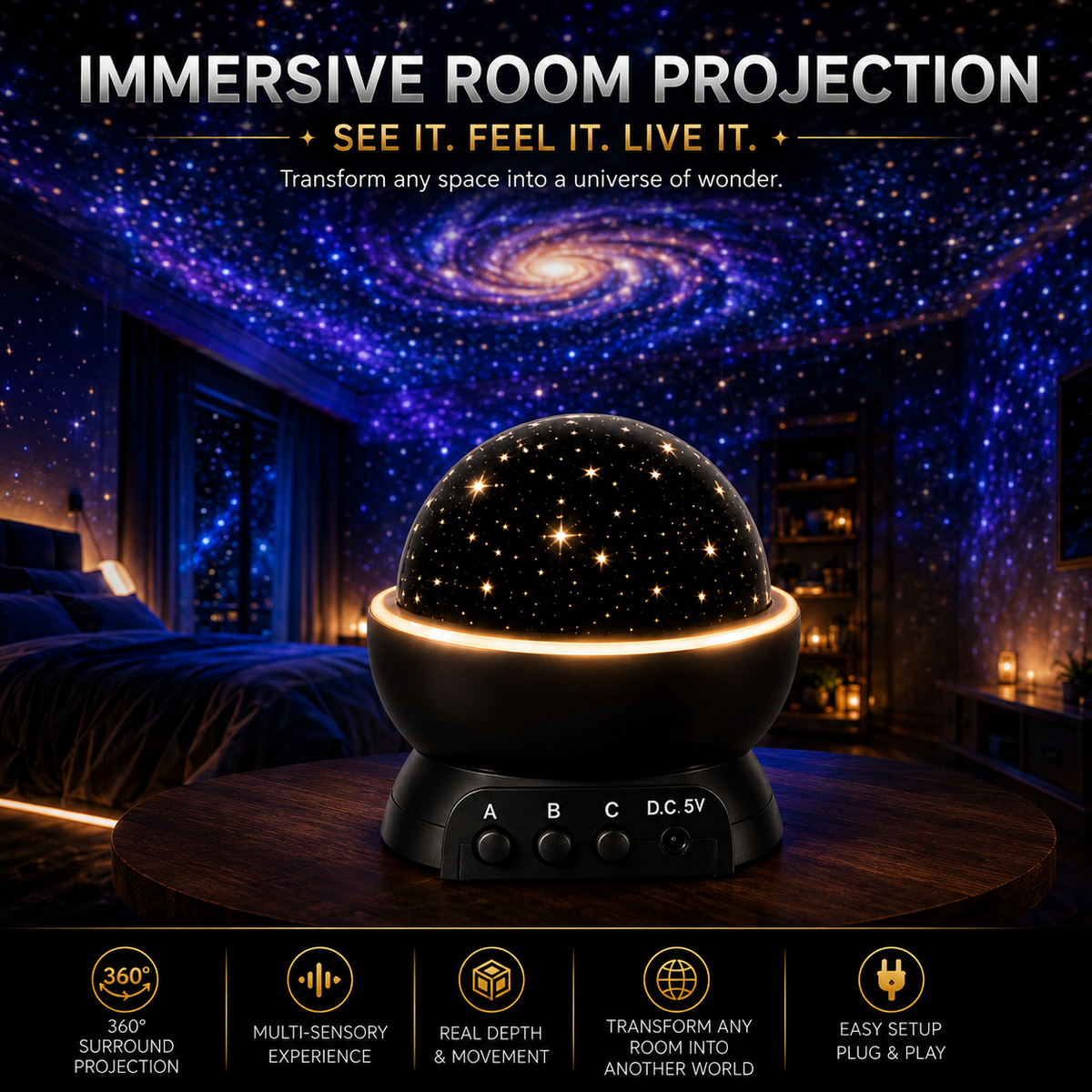 ⏳ Last Day 47% OFF-Night Light Projector🔮